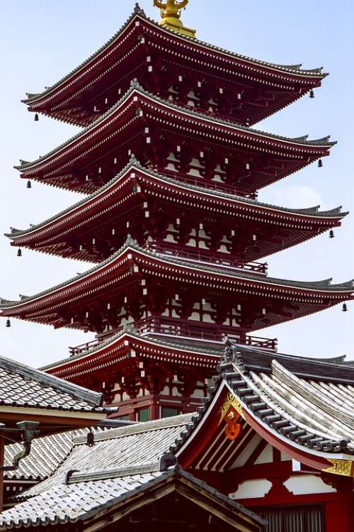 Building Japan Tower Wood Tokyo Travel