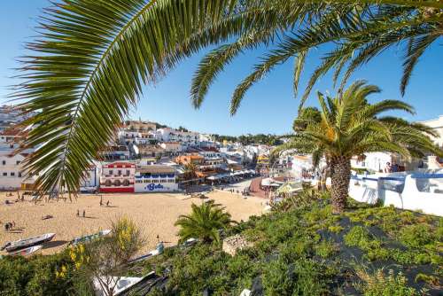 Carvoeiro Algarve Portugal City Place Bay Blue