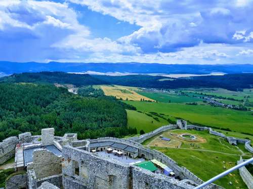 Castle Landscape Scotland Architecture Fantasy Sky