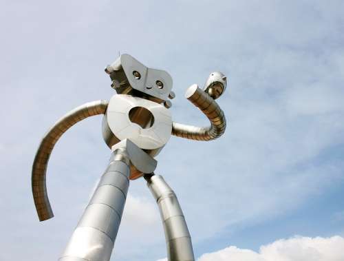 Dallas Texas Robot Sculpture Sky Cloud