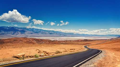 Death Valley Road Landscape Desert Nature