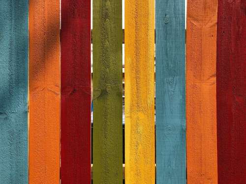 Fence Wood Texture Boards Colorful Structure