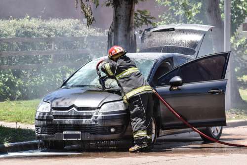 Fire Automobile Smoke Water