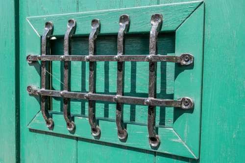Grid Metal Old Security Iron The Door Protection