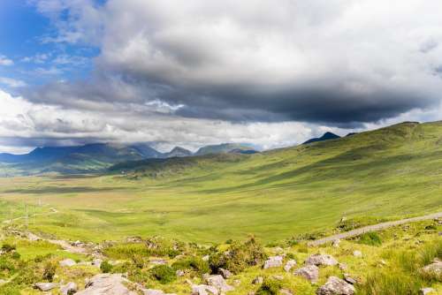 Ireland Landscape Nature Wide Mountains Clouds