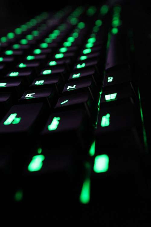 Keyboard Computer Razer Green Dark