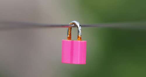 Lock Padlock Love Pink Wire Rust Memory Symbol