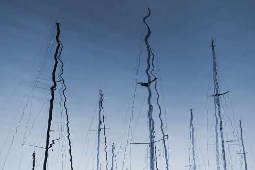 Mast Water Reflection Yacht Sailboat Lake Sea