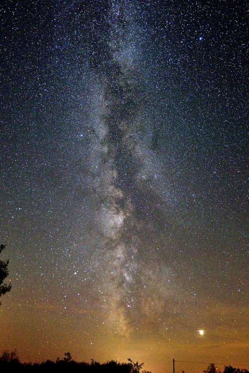 Milky Way Starry Sky Night Planet Jupiter Universe