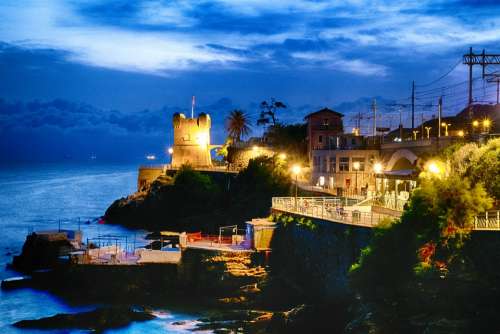 Nerves Italy Liguria Genoa Landscape Nocturne