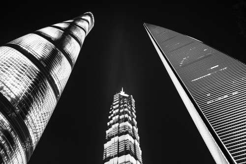 Night Building City Architecture Landmark Shanghai