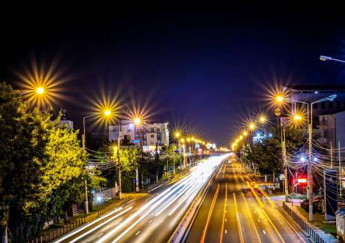 Night Dark Nature Light City Traffic