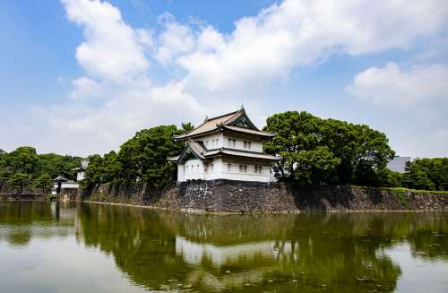 Palace Japan Water Architecture Osaka Castle