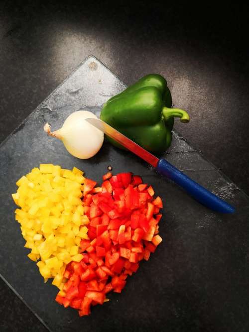 Paprika Yellow Red Vegetables Heart