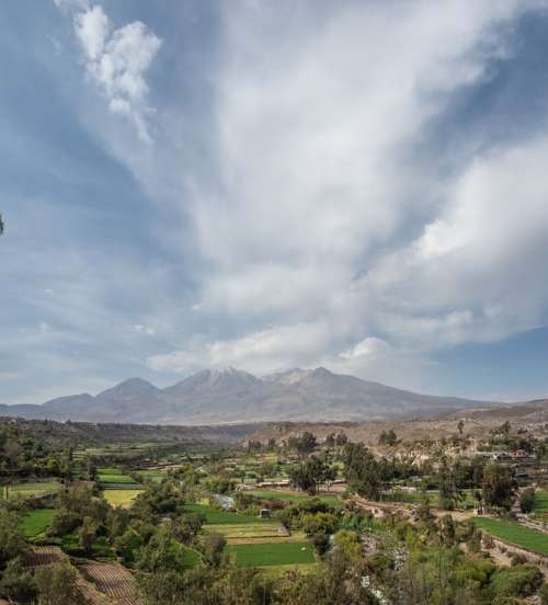 Peru Arequipa Clouds Mountains Andes Landscape