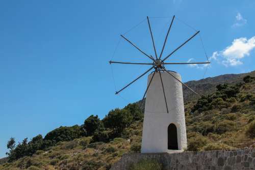 Plateau Lassithi Crete Mill Greece Landscape