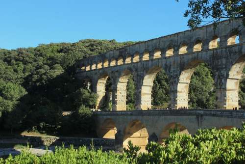 Pont Du Gard Bridge France Aqueduct Landmark