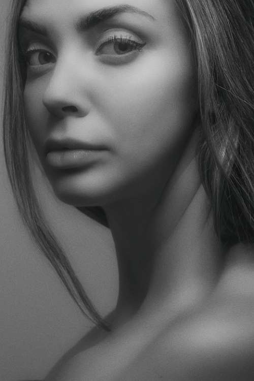 Portrait Girl Studio Female Woman Profile Nose