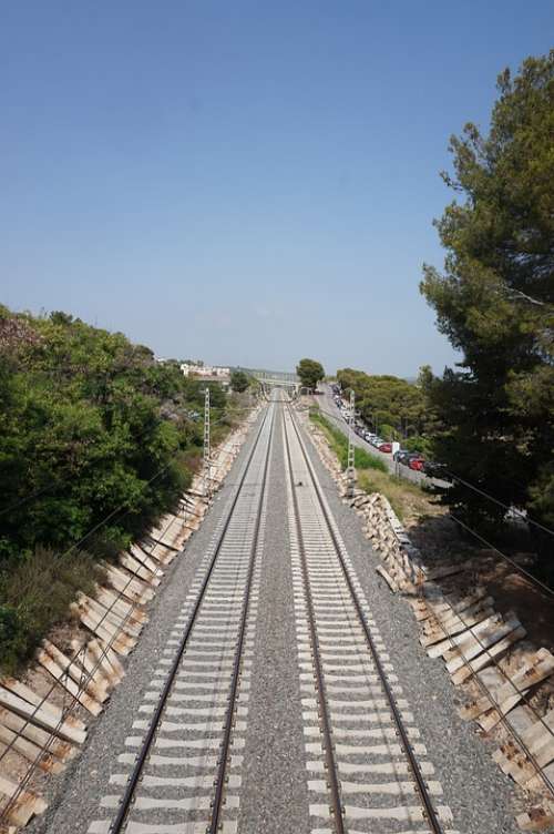 Rails Railway Line Railroad Tracks Rail Traffic