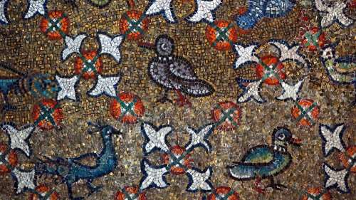 Ravenna Mosaic Gold Blue White Italy Byzantine