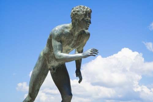 Runner Sculpture Statue Achilleion Corfu Greece