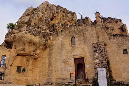 Sassi Matera Church Old Ancient Italy Cave