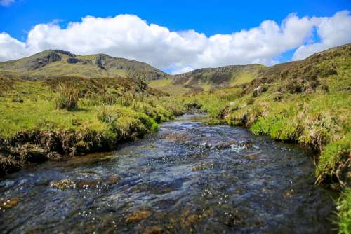 Scotland Highland Landscape River Mountain Natural