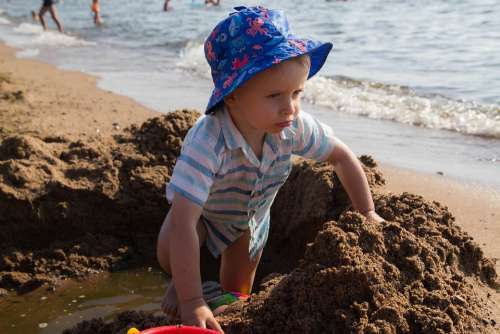 Sea Child Sand Beach