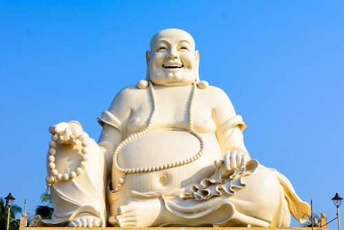 Sky Budda Asia Religion Travel Gold Face Temple