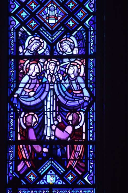 Stained Glass Window Church Colorful Faith Glass