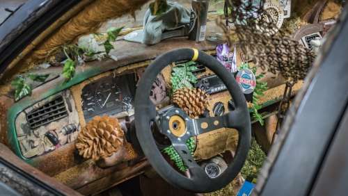 Steering Wheel Cockpit Auto Vehicle Dashboard