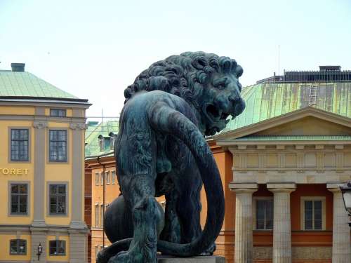 Stockholm Sweden Lion Space Sculpture Building