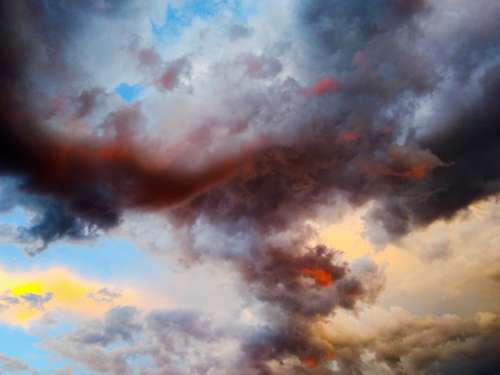 Storm Cloud Red Pink Yellow Blue