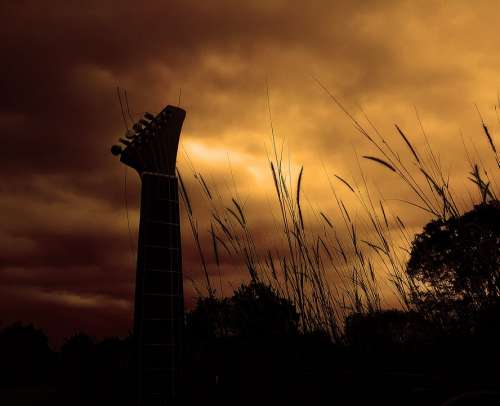 The Afternoon Guitar Afternoon Instruments Sunset