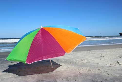 Umbrella Beach Summer Sea Ocean Water Sand