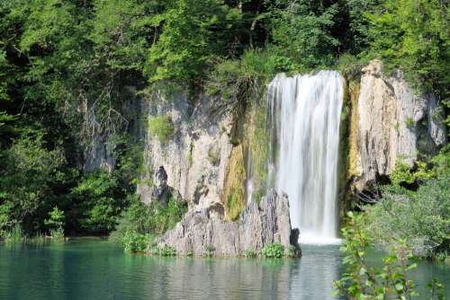 Waterfall Plitvice Lakes Croatia Unesco