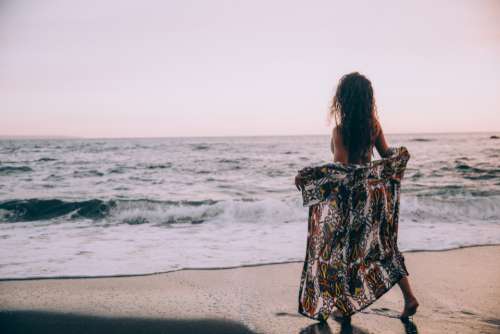 female beach ocean sand woman