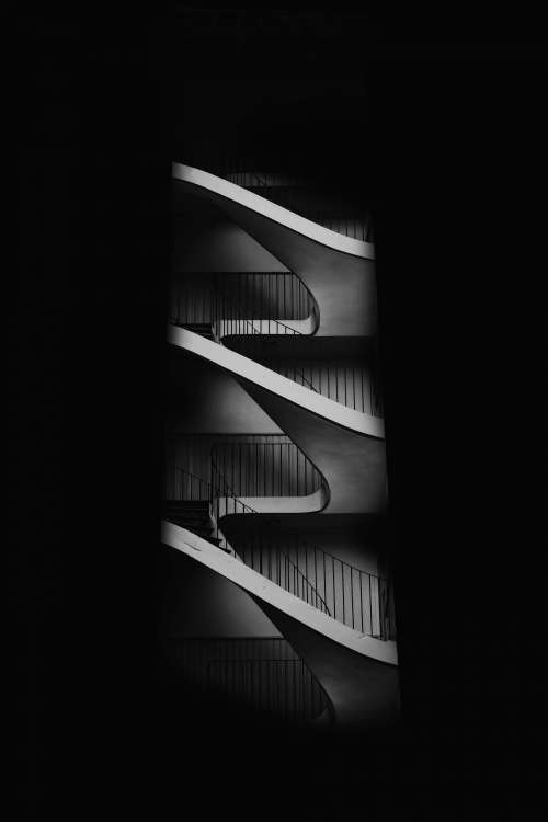 Black And White Staircase Photo