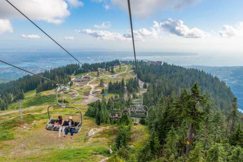 Chairlift To Mountian Top Near Vancouver Photo