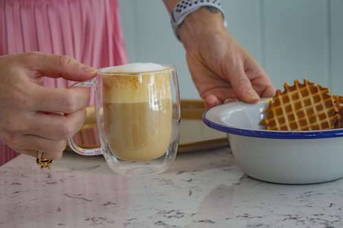 Coffee And Waffles Photo