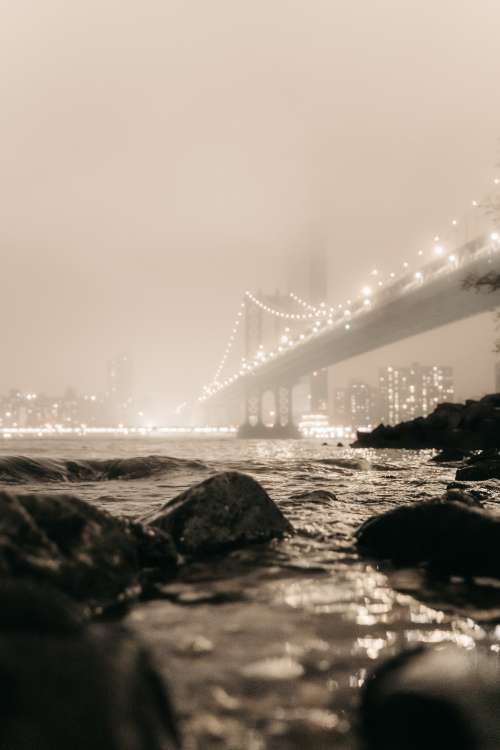 Foggy City Bridge Photo