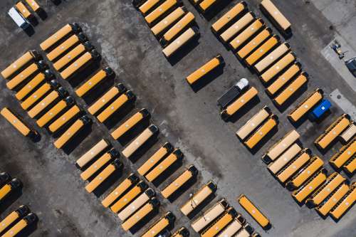 School Bus Parking Lot Photo