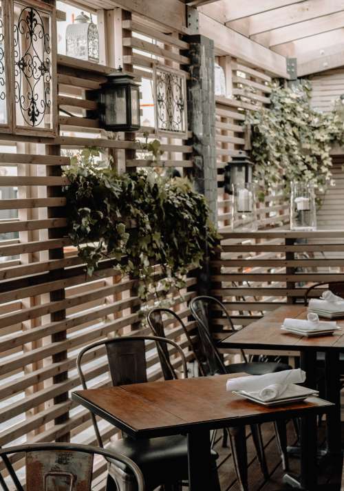 Wood Themed Restaurant Photo