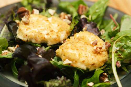 Fried Goat Cheese on Salad