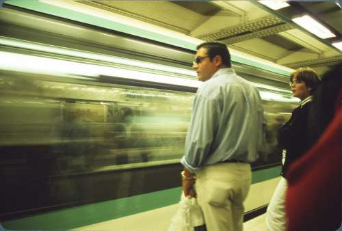 People Watching Subway Train