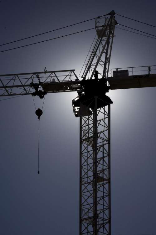 silhouette of construction crane