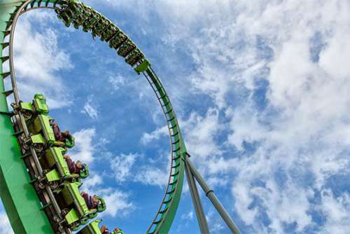 Rollercoaster & Blue Sky Free Photo 