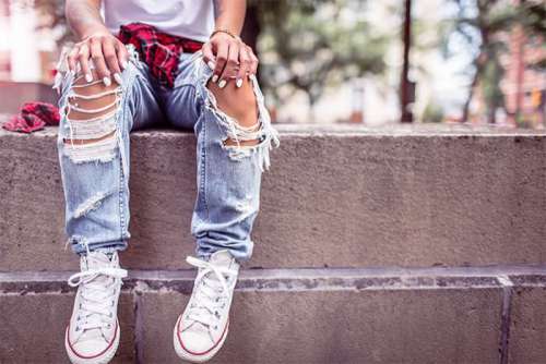 Ripped Jeans in the Summer Free Photo 