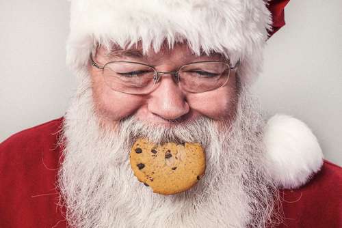 Santa Clause Eating Cookie Free Photo 