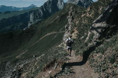 Hiking Footpath in the Swiss Alps